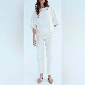 H&M Mama Maternity Straight Ankle Jeans Beige Size Small NWT